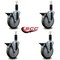 Service Caster 5'' Gray Poly Swivel 1-1/8'' Expanding Stem Caster Set with Brake, 4PK SCC-EX20S514-PPUB-PLB-118-4 - alternate 4